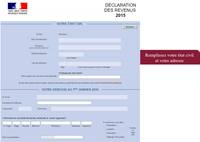 Etape 1 déclaration revenus SCPI