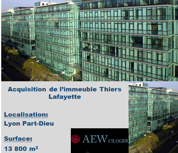 AEW Ciloger acquiert l immeuble Thiers Lafayette situe a Lyon