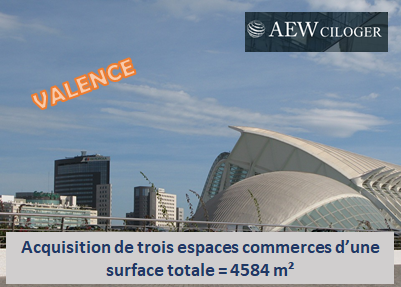 AEW ciloger acquiert trois espace commerces a valence en espagne 01