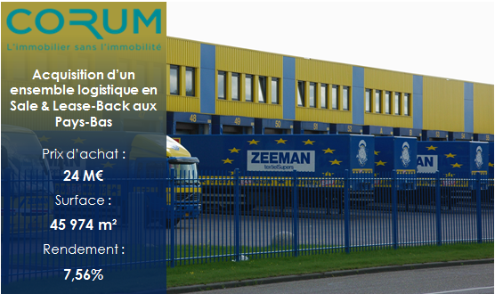 Acquisition ensemble logistique pays bas corum