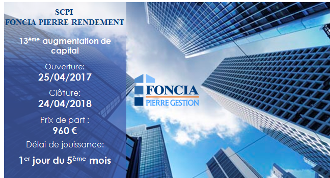 Augmentation capital pierre rendement