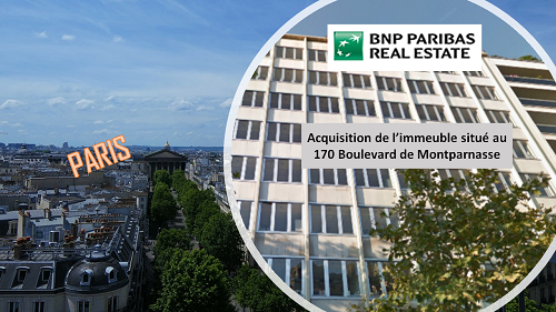 BNP PARIS REIM acquiert un immeuble a Paris boulevard de montparnasse