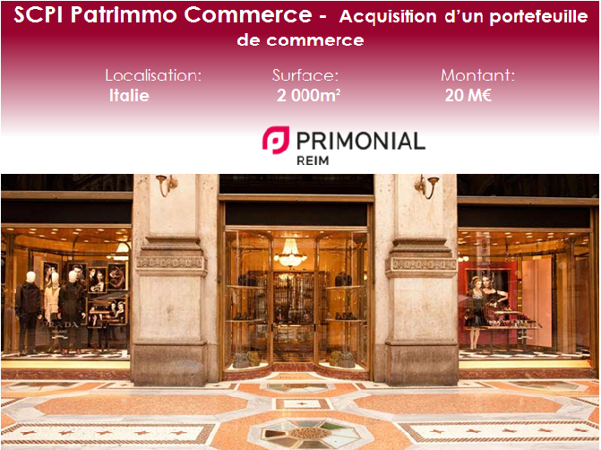 Patrimmo Commerce acquisition Italie